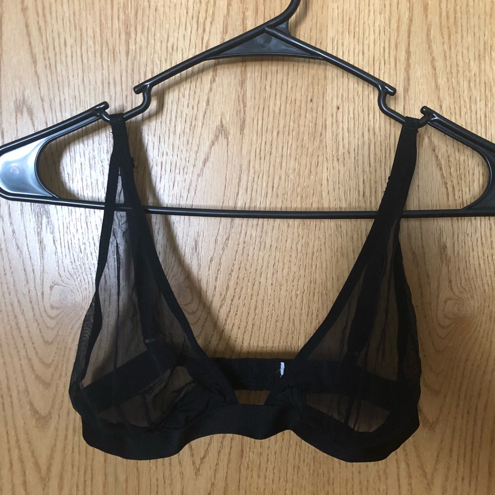 Black See-Through Mesh Bralette